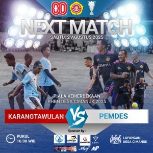 TIM SEPAK BOLA PEMDES CIMANUK MASUK SEMIFINAL FIALA KEMERDEKAAN HUT RI KE 80